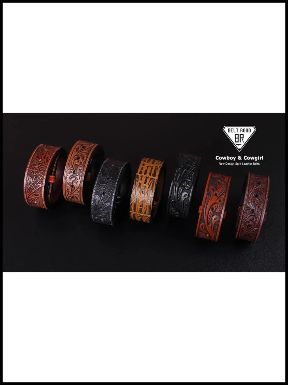 Western Leather Belt Strap for Men Women Cowboy Cowgirl Gifts